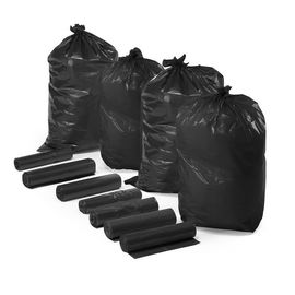 إضافي قوي HDPE القابلة لإعادة التدوير أكياس القمامة مخصص مطبوعة اللون الأسود