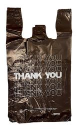 حقيبة المواد البلاستيكية HDPE ، شكرا لك تي شيرت نفذت حقائب سوداء 18 ميكرون - 500 حقيبة لكل حالة