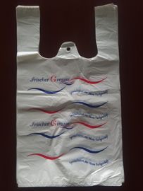 الايكولوجية-- ودية أكياس التسوق تي شيرت بلاستيك ، أبيض اللون مع الطباعة ، مواد hdpe