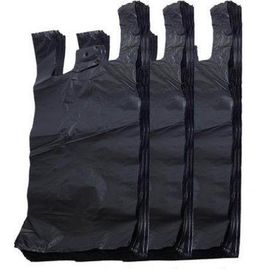 أسود تي شيرت الحقائب القابلة للتحلل اللون ، تي شيرت أكياس التسوق البلاستيكية