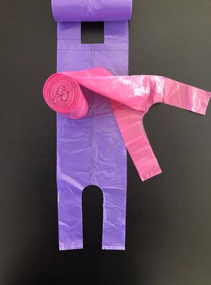 أكياس التسوق تي شيرت على لفة مكتب واستخدام المنزل ، الوردي والأرجواني ، الجدول سلة المهملات